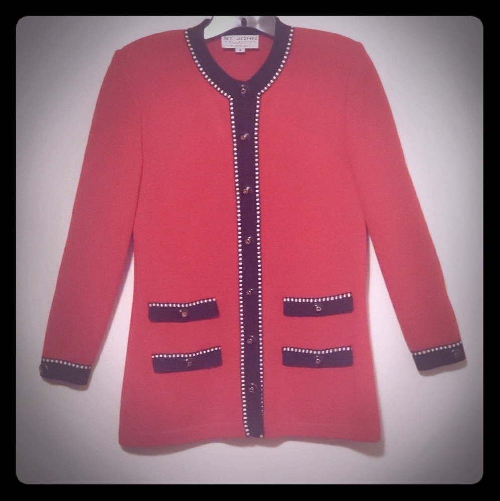 Red St John Knit Jacket